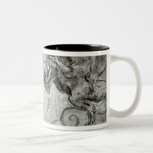 Taza Bicolor Luche entre un jinete y un dragón, c.1482