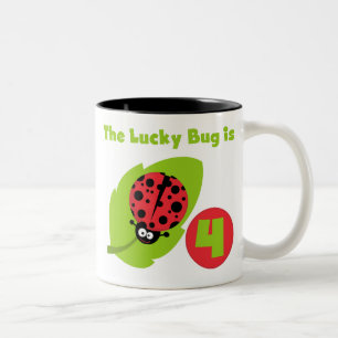 Taza Bicolor Lucky Bug 4º Camisetas de cumpleaños y regalos