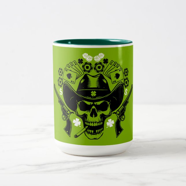 Taza Bicolor Lucky Poker Skull (Centro)