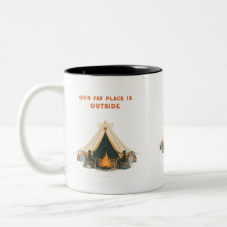 Taza Bicolor Lugar favorito es fuera del sendero de la mañana a