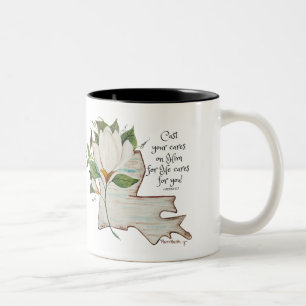 Taza Bicolor Luisiana color agua amor con Magnolia