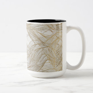 Taza Bicolor Lujo Línea Dorada Abstract Mug - Elegant Modern De