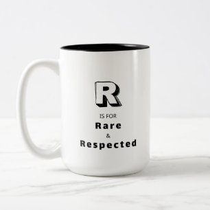 Taza Bicolor Lujo Personalizado R - Raro y Respetado