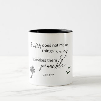 Taza Bicolor Luke 1:37 La Fe No Hace Mug De Las Escrituras 