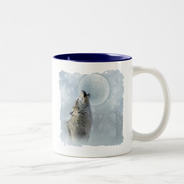 Taza Bicolor Luna azul del lobo (Derecha)