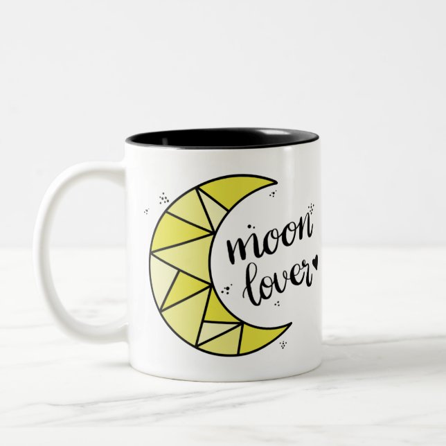 Taza Bicolor Luna Geométrica Cuta Amarilla Lover (Izquierda)