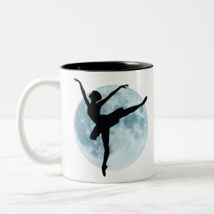 Taza Bicolor Luna llena y silueta de bailarina