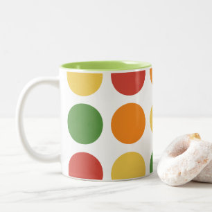 Taza Bicolor Lunares Coloridos