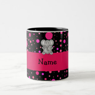 Taza Bicolor Lunares conocidos personalizados del rosa del