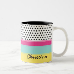 Taza Bicolor Lunares del inconformista y monograma de los