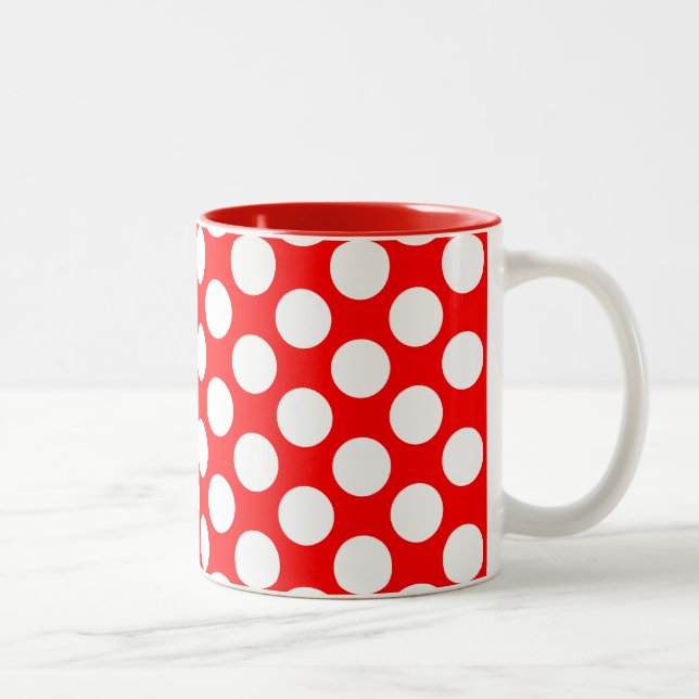 Taza Bicolor Lunares en rojo (Derecha)