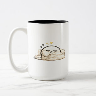 Taza Bicolor Lunio Soñoliento Café Cozy Mañana - Kawaii Adorabl