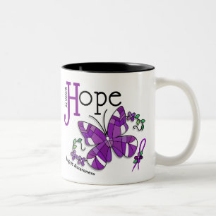 Taza Bicolor Lupus de la mariposa del vitral