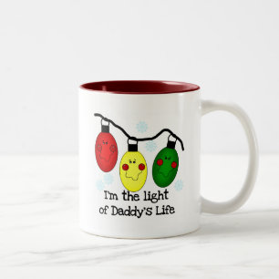 Taza Bicolor Luz de los regalos y camisetas de Navidad de papá
