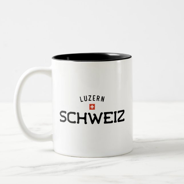 Taza Bicolor Luzern Schweiz (Suiza Lucerna) (Izquierda)