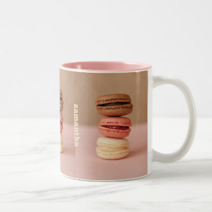 Taza Bicolor Macarons personalizado monograma mugs