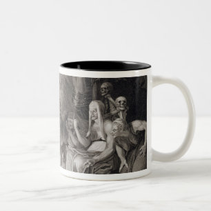 Taza Bicolor Macbeth, las tres brujas y Hecate en el acto IV, S