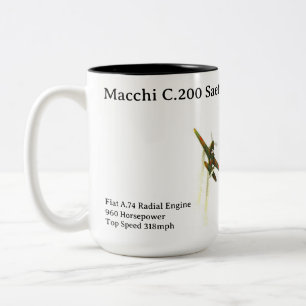 Taza Bicolor Macchi C.200 Bomba de avión en Saetta