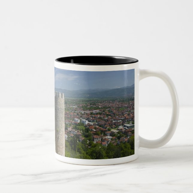 Taza Bicolor MACEDONIA, Ohrid. Castillo del Zar Samoil / (Derecha)