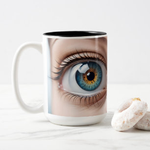 Taza Bicolor macro ocular femenina
