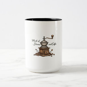 Taza Bicolor "Made of Dreams and Coffee" Mug de dos tonos - Caf