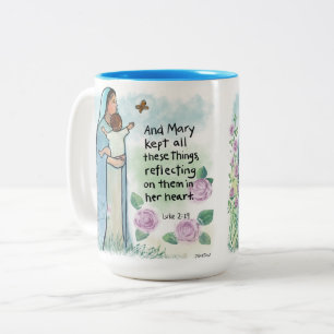 Taza Bicolor Madre Bendita Luke 2:19 Mug