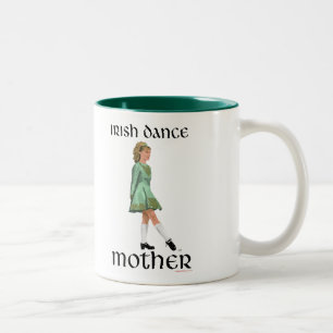 Taza Bicolor Madre de baile irlandés - Verde