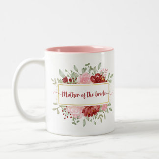 Taza Bicolor Madre de la novia regalo Elegante acuarela floral