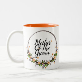 Taza Bicolor Madre del anillo floral del novio