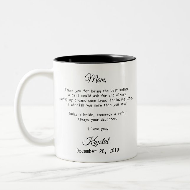 Taza Bicolor Madre del regalo de novia (Izquierda)