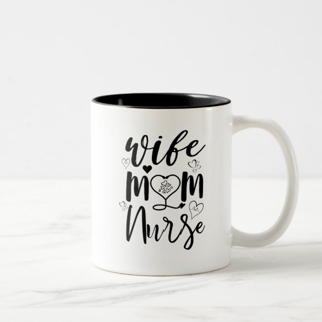 Taza Bicolor Madre esposa enfermera estetoscopio (Derecha)