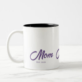 Taza Bicolor Madre establecida por Escritura Púrpura