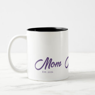 Taza Bicolor Madre establecida por Escritura Púrpura