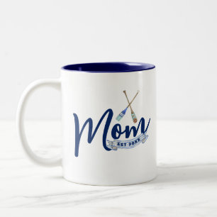 Taza Bicolor Madre Náutica Establecida Azul Marino