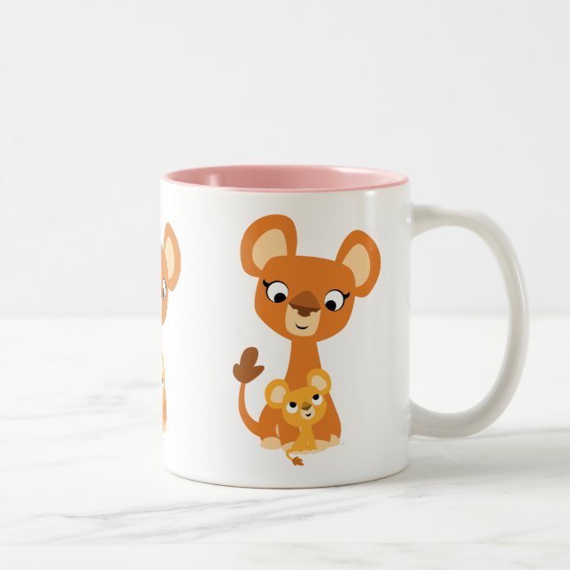 Taza Bicolor Madre Personalizado Cuidada Lionesa Con Cub (Derecha)