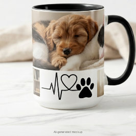 Taza Bicolor Madre Rescatista de Perros con Huella de Corazón