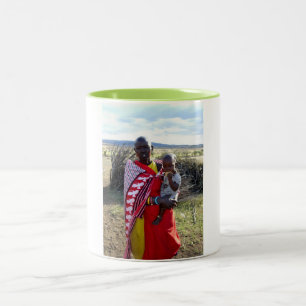 Taza Bicolor Madre y bebé kenianos en Kenia