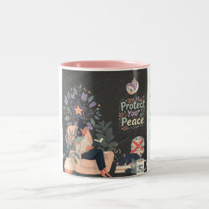 Taza Bicolor Maestra de autocuidado tranquilo de vuelta a la es