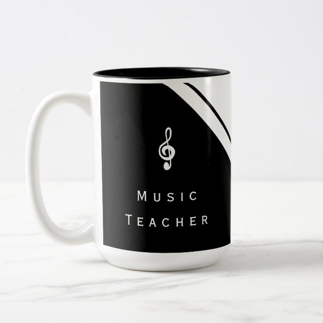 Taza Bicolor Maestra de música Black White Trendy Musical (Izquierda)