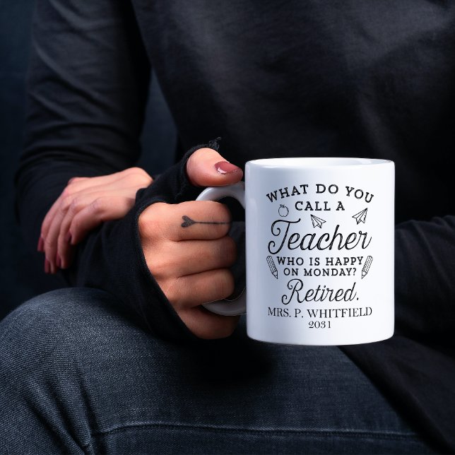 Taza Bicolor Maestra jubilada Jefe de la escuela blanco (Subido por el creador)
