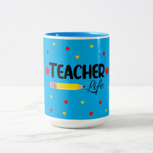 Taza Bicolor Maestra por un regalo de por vida para la peluca d