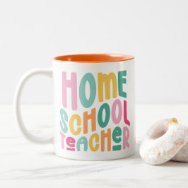 Taza Bicolor Maestro de Educación en Casa | Texto Colorido