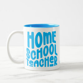 Taza Bicolor Maestro de Educación en Casa | Tipografía Azul
