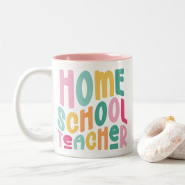 Taza Bicolor Maestro de Educación en Casa Tipografía Colorida