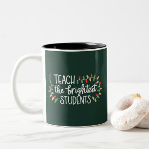 Taza Bicolor Maestro de Navidad Enseño a los Estudiantes más Br