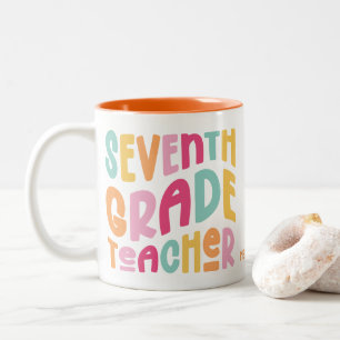 Taza Bicolor Maestro de Séptimo Grado Colorido 