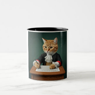 Taza Bicolor Maestro felino: tazón de café de dos tonos