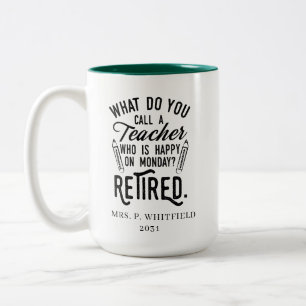 Taza Bicolor Maestro Jubilado Director de Escuela Jubilación