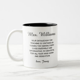 Taza Bicolor Maestro Personalizado Gracias | Regalo de Fin de A