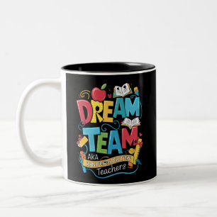 Taza Bicolor Maestros de jardín de niños del equipo de ensueño 